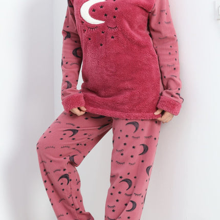 Battal Polar Pijama Takımı Açıkmor - 19199.1048.