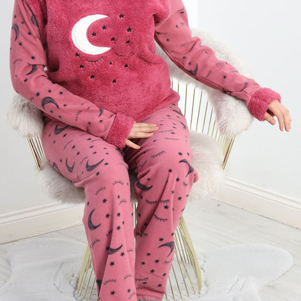 Battal Polar Pijama Takımı Açıkmor - 19199.1048.