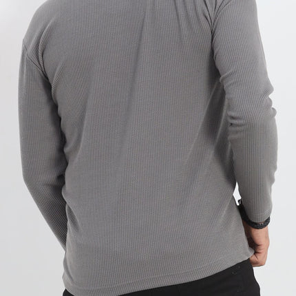 Polo Yaka Fermuarlı Erkek Sweatshirt Füme - 20128.1874.