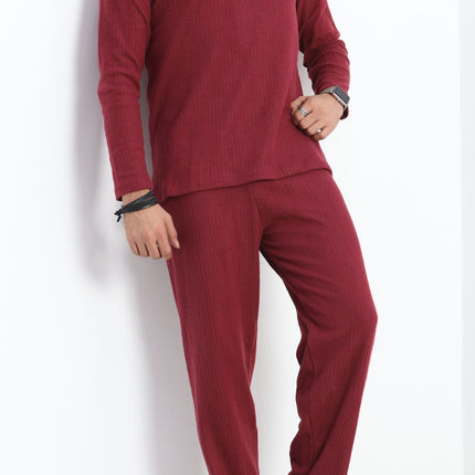 Erkek Pijama Takımı Bordo - 20207.1048.