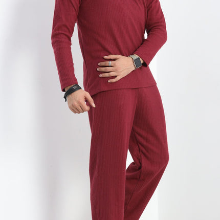 Erkek Pijama Takımı Bordo - 20207.1048.