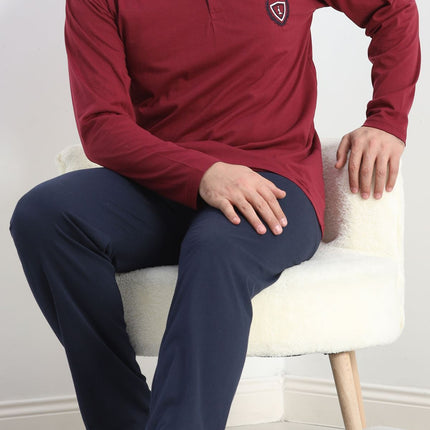 Erkek Pijama Takımı Bordo - 20829.1838.