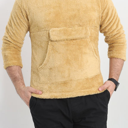 Kanguru Cep Kapşonlu Peluş Sweat Camel - 9062.1153.