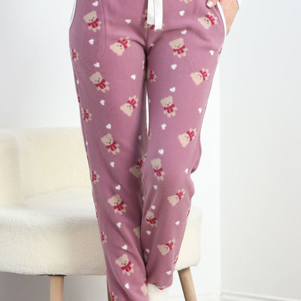 Paçası Peluşlu Polar Cepli Pijama Altı Gülkurusu - 20581.1287.