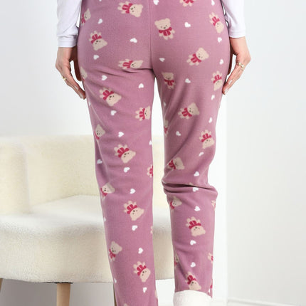 Paçası Peluşlu Polar Cepli Pijama Altı Gülkurusu - 20581.1287.