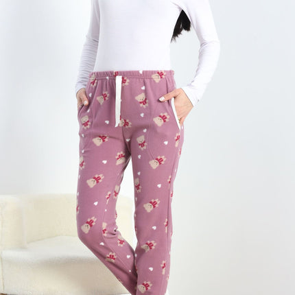 Paçası Peluşlu Polar Cepli Pijama Altı Gülkurusu - 20581.1287.