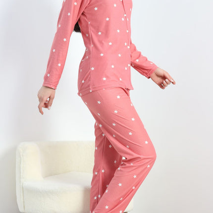 Süet Pijama Takımı Pembe - 40003.1049.