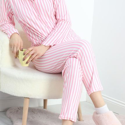 Süet Pijama Takımı Çizgilipembe - 40003.1049.