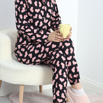 Süet Pijama Takımı Siyahpembe - 40003.1049.