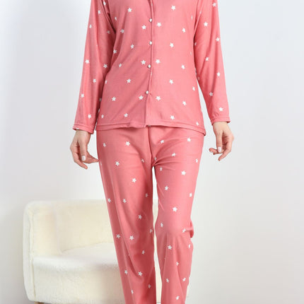 Süet Pijama Takımı Pembe - 40003.1049.