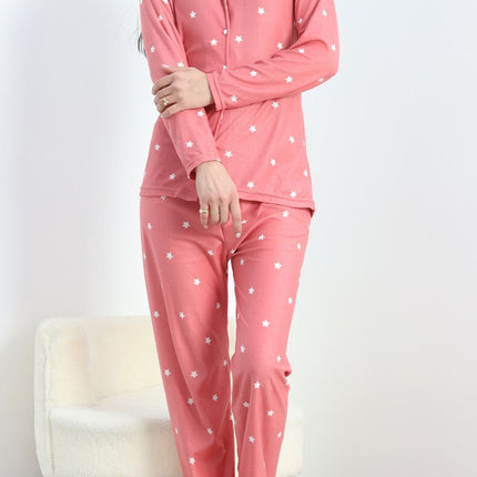 Süet Pijama Takımı Pembe - 40003.1049.