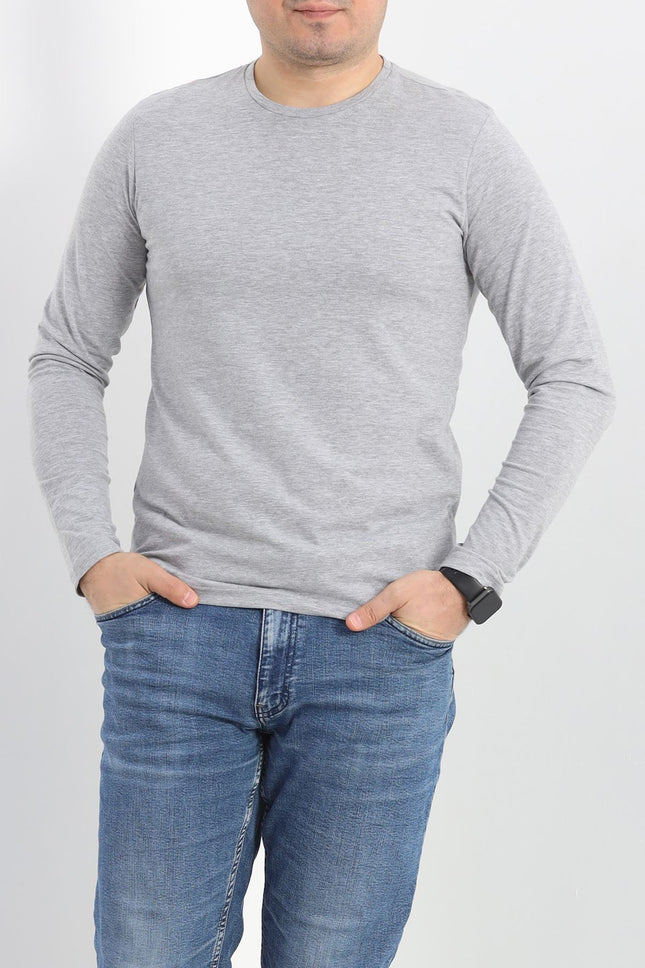 Bisiklet Yaka Erkek İnce Sweat Gri - 21483.200.