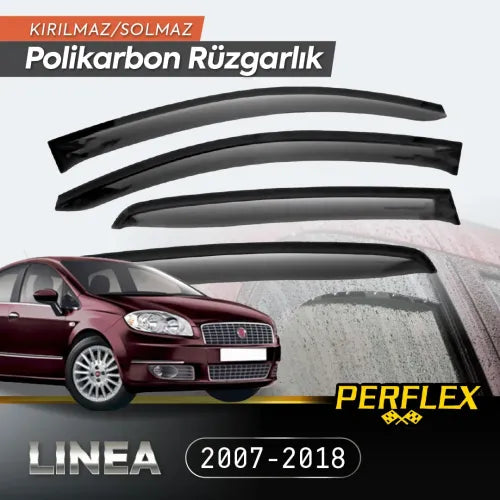 Perflex Polikarbon Kırılmaz Rüzgarlık V2 Mugen Fiat Linea 2007-2018