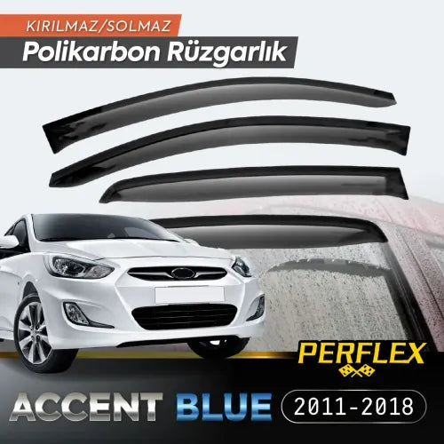 Perflex Polikarbon Kırılmaz Rüzgarlık V2 Mugen Hyundai Accent Blue 2011-2018